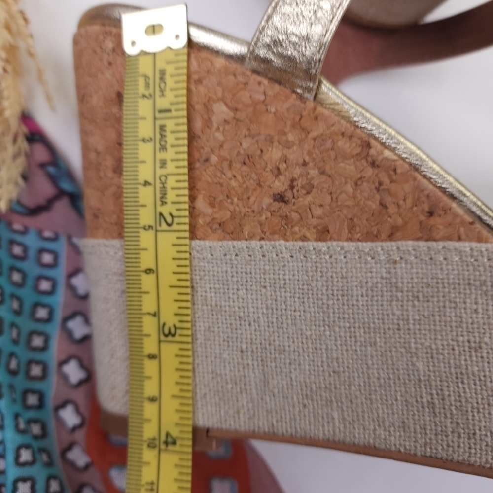 Corso Como Cream Gold Platform Wedge Sandals Sz 8½m - Picture 11 of 14